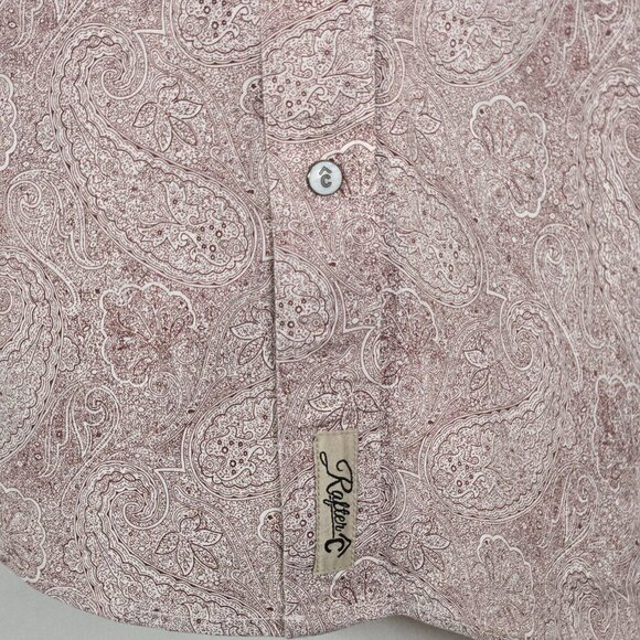 Rafter C Mens Medium Pearl Snap Cowboy Shirt Paisley ProFlex 45 Western Top - Picture 11 of 11